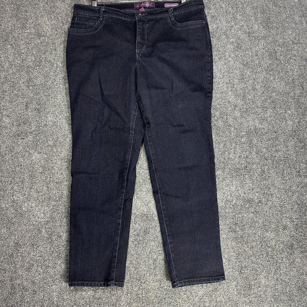 Gloria Vanderbilt  Jeans Womens 14 Ankle Grazer Cotton Stretch Pockets Dark Wash